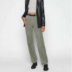 Reformation Wilder Painter High Rise Wide Leg Corduroy Pants Moss - Size 24